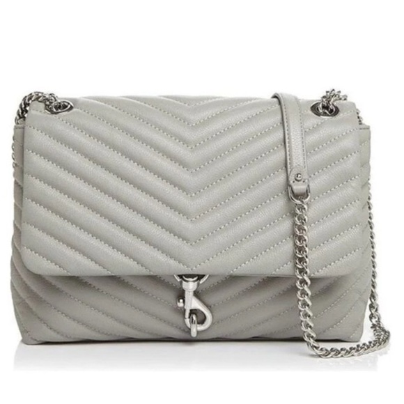 Rebecca Minkoff Edie Grey Quilted Crossbody Bag. NWT - Picture 1 of 9